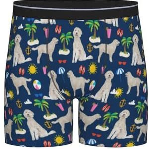 GRatka Boxer slips, heren onderbroek boxer shorts been boxer slips grappig nieuwigheid ondergoed, gouden doodle hond strand zomer doodle, zoals afgebeeld, M