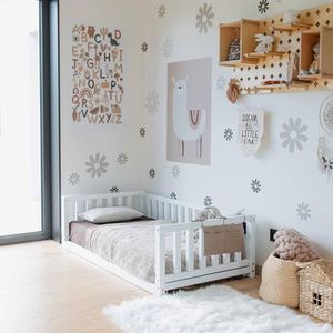 Vloerbed, Huisbed kinderbed, Montessori bed, Kinderhuis bed (Wit, 120x190cm)