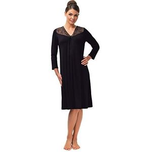 e.Femme Dames nachthemd Lena 446 van viscose, zwart, 38