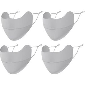 CCAIPU Gezichtsmasker voor zonwering, herbruikbaar, wasbaar en ademend gezichtsmasker, uv-bescherming, gezichtsmasker, motorfiets, fietsen, sportmasker voor buiten (B-grijs)