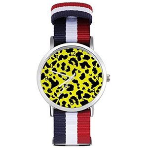 Gele Luipaard Casual Heren Horloges Voor Vrouwen Mode Grafische Horloge Outdoor Werk Gym Gift