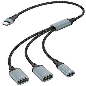 USB C Splitterkabel 60W opladen en gegevensoverdrachthubs voor het aansluiten van telefoons laptops en tablets aan accessoires