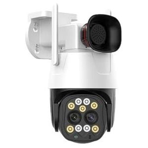 Bewakingscamera, 4K 8MP 4G Sim-kaart Camera Buiten 2.8mm-8mm Dual Lens 10X Zoom IP Camera AI Tracking Audio Beveiliging CCTV Camera H.265(8MP WIFI NO Card)