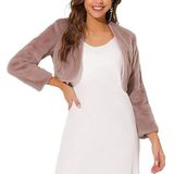 Bolero - Kunstbont - Roze - Lange Mouwen - Cropped Vest