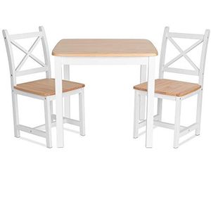 ib style® XEN Kinderzitgroep | Massiefhout | Stoelhoogte 32cm | Conform EU veiligheidsnormen | 1 tafel + 2 stoelen