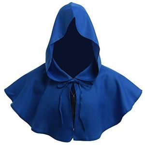 BLESSUME Friar middeleeuwse Hooded Robe Monnik Renaissance Priester Robe Halloween Cosplay Kostuum (One size, Blue Cowl Hoed+Ketting)