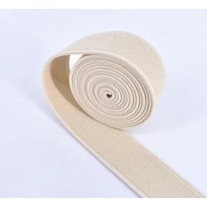 20MM Elastiekjes Kleur Elastische Tape Dubbelzijdige Verdikking Elastische Riem Voor Kleding Naaien Accessoires 25 Kleur-Beige