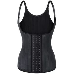 Latex Waist Trainer Corset for Weight Loss Tummy Control Shapewear Workout Tank Tops for Women Back Support Colombian (Color:黑色,Size:XXS)