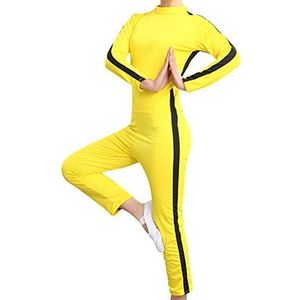 Xiedeai Martial Arts Kleding Unisex Kids Adult Jumpsuit Kung Fu - Outfit Rollenspel Body Suit Fight Film Kleding Rompers Training Sportkleding Geel Kostuum