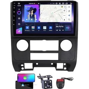 Android 13 QLED Autoradio voor Ford Escape 2007-2012 - Ingebouwde DSP/Carplay/Android Auto - Camera + DVR - 9 inch 2 Din - Stuurbediening - FM AM RDS DAB Radio - BT 5.0(NF-3)