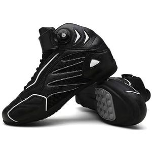 Professionele lock-free riding road mountain ademende antislip sportschoenen motorfiets fietsschoenen heren en dames, Zwart, 41.5 EU