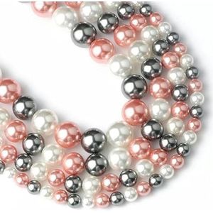 15 kleuren schelp parels kralen natuurlijke schelp ronde losse spacer kralen voor sieraden maken DIY armband oorbellen 15''-gemengde kleur-13-10mm 36st kralen
