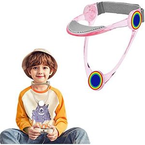 Nekbrace, verstelbare cervicale kraagondersteuning en rughoudingcorrectortractie, cervicale nektractieapparaat, lichtgewicht draagbaar (kinderen roze)