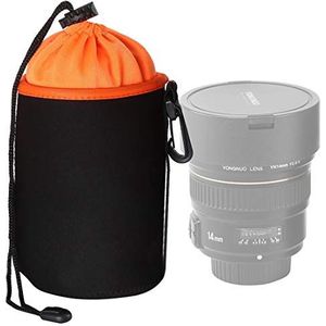 ZAORUN Digitale cameralens bescherming spiegelreflexcamera lenstas micro enkele lens tas lens binnenste billenzak waterdichte beschermhoes plus fluweel verdikking diameter 10 cm, hoogte 14 cm (oranje)