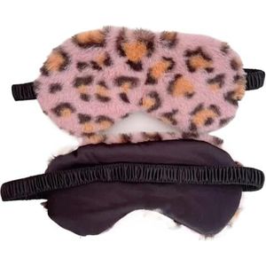 Slaapblinddoek Zachte Pluche Oogmaskers Leuke Liefde Wolk Oogbedekking Pluche Masker Eyepatch Nap Gezondheid Oogbedekking Slaapmasker (Licht Luipaard Print)