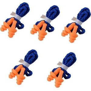 Yizhet 5 stuks oordopjes zachte herbruikbare siliconen met koord