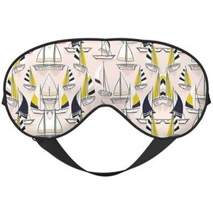 Geel schets zeilen oogmasker, verduisterend oogmasker unisex, slaapooghoezen met verstelbare bandjes, reisoogmasker