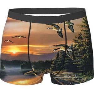 EdWal Camping Lake print heren atletisch ondergoed, heren ondergoed, boxerslip, zacht ondergoed, Zwart, XXL