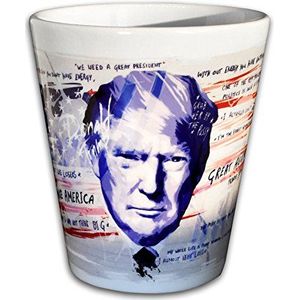 Paul Sinus Art Keramik Trump Mok - handgemaakte designer mok van briljant porselein uniek - mok, mok, koffiemok, theekop keramische mok, 330 ml, cadeau voor vrienden (latte mok)