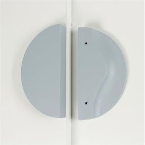 Kastgrepen 2-pack kastgrepen, gekleurde handgrepen van massief hout, kastgrepen, halfronde ladeknoppen, halvemaanvormige keukendeurhendels for badkamer, kast, garderobe(Blue,96mm)