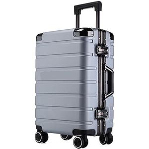 Lichtgewicht Koffer Koffers Dubbele Rij Zwenkwielen Bagage Draagbaar Reizen, Dubbel TSA-combinatieslot Koffer Bagage (Color : E, Size : 22inch)