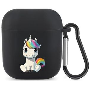 Leukste Eenhoorn Leuke Case voor AirPods 2&1 Schokbestendige Beschermende Hoofdtelefoon Gevallen Cover Met Sleutelhanger Voor Mannen Vrouwen