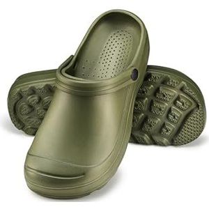 ESTRO Klompen Heren Tuinklompen Gom - Sanitaire Klompen Heren Tuinschoenen Gom Schoenen Zomer Muiltjes F08 (43 EU, Groen)