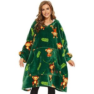 THREE POODLE Oversized Deken Hoodie, Sherpa Fleece Hooded Deken, Ultra Zacht Warm Draagbaar Deken Sweatshirt voor Vrouwen Mannen Volwassenen, Cadeau voor Dames