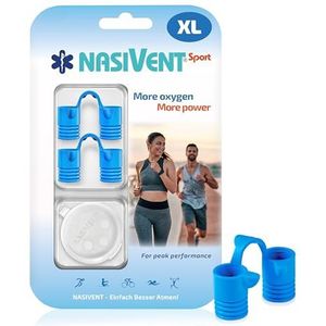 Nasivent Sport Premium Neusdilatator - (2x Gr. XL) - Sky Blue - Verbeterde ademhaling, verbeterde prestaties - Uw sleutel tot sportief succes