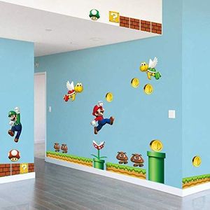 Super Mario Sticker Kinderkamer Slaapkamer Decoratie Muursticker 2 Stuks