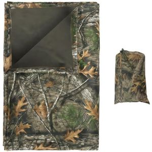 SHAIRMB Outdoor Camouflage Blanket, Polar Fleece Camping Blanket, Thick Waterproof Windproof Warm Poncho, for Camping, Hiking, Hunting, Survival, Backpacking, Picnicking,01,100X150cm