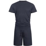 Indicode Heren Comfy Shorts & Shirt Set | Sweatshorts & T-Shirt Bundel van Katoenmix, sky captain, S
