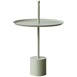 Kleine salontafel Mooie salontafel, creatieve ronde tafel, moderne metalen waterdichte buiten en binnen kleine ruimte salontafel Perfecte meubels (Color : Green)
