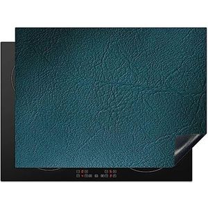 KitchenYeah© Inductie Beschermer 70x52 cm Keuken Decoratie Kookplaat Beschermer voor Inductiekookplaat Afdekplaat Anti Slip Mat - Leer - Lederlook - Groen - Blauw