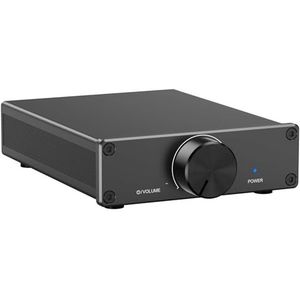 Mini-versterker, 300 W x 2 stereo hifi-versterker met TPA3255 amp-chip en verwisselbare op-amps, innovatief warmteafvoerdesign, audioversterker klasse D met volumeregeling, met 32 V-voeding