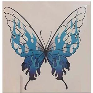 neptattoo, tijdelijke tatoeages, 3 vellen Vlamvlinder Tijdelijke Tattoo Romantische Blauwe Vlinder Patroon Fake Tattoo Stickers