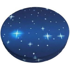 GRatka Hoes voor ronde kruk, hoes voor barstoel, antislip zitkussen voor thuisbar, 30,5 cm, patroon met blauwe ster