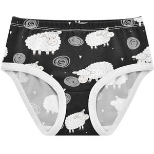YOUJUNER Meisjesondergoed schattig schapenpatroon peuter onderbroek katoenen broek kleine meisjes slips comfort kinderen onderbroek, Meerkleurig, 4 jaar