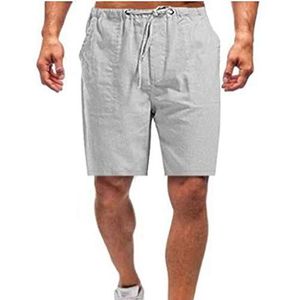 Linnen shorts Heren - Loose fit shorts Zomer Boho shorts Trekkoord taille Effen kleur bermuda