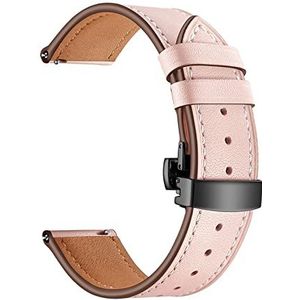 LUGEMA 20 mm 22 mm lederen band compatibel met Galaxy Watch 4 3 klassieke band 42 mm 46 mm actief 2 40 mm 44 mm armband compatibel met Huawei GT 2 (Color : Black pink, Size : 20mm)
