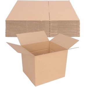 verpacking 25 vouwdozen voor 4-5 ordners, 325 x 295 x 280 mm, 1 golvende B-golf ordner, verzenddozen, bruin, kartonnen verzenddozen voor mappen