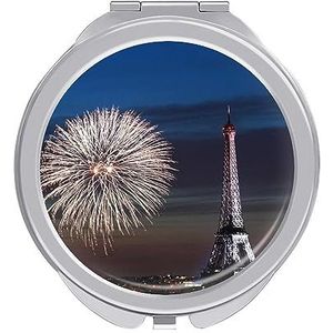 Night Sky Eiffeltoren Compact Kleine Reizen Make-up Spiegel Draagbare Dubbelzijdige Pocket Spiegels voor Handtas Portemonnee