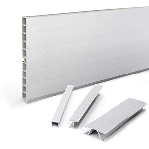 DQ-PP - Plintpaneel - Geborsteld Aluminium - 150 mm - Kunststof - Sokkelprofiel - Keukensokkel