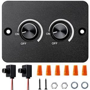 DC 12-24 V 5 A, led-dimmer, dubbele dimschakelaar, rotende RV lichtschakelaar, 3 draden, traploos dimmen voor led-lampen, boot, vrachtwagen, camper