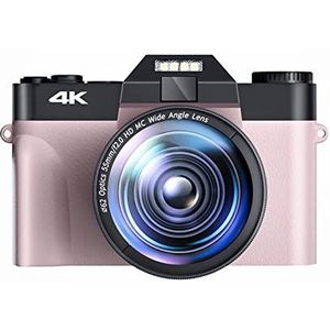 Videocamera, Macro Lens 48MP AF Camera for Fotografie 16X Groothoek 4K Camcorder Streaming Webcam Flip Screen Videorecorder(128G TF Card,With 2 Lens-01)