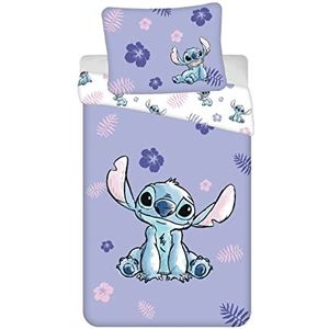 Disney Stitch Beddengoedset, dekbedovertrek 140 x 200 cm + kussensloop 65 x 65 cm, 100% katoen