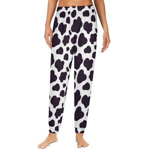 Koe patroon dames pyjama lounge broek elastische tailleband nachtkleding bodems print
