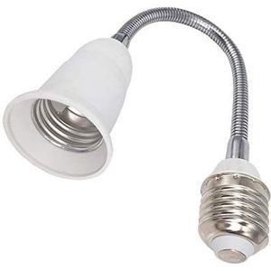 DZYDZR E27 lamphouder 29 cm flexibele adapter verlenging zwanenhals wit voor LED-lampen (1ft)