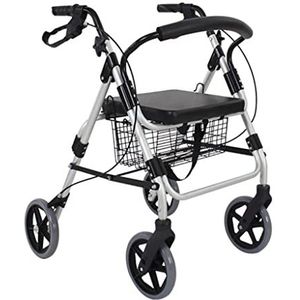 Draagbare rollators voor senioren met 8 inch wielen en zitje voor alle terreinen Opvouwbare lichtgewicht step-assist rollator voor volwassenen (B) Decoration