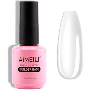 AIMEILI Clear Builder Gel Nail Extension Builder Base Gel Nagellak UV LED Gellack Vegan Soak Off Nail Enhancement voor Nagels Gebouw, Versterking, Decoratie Lijm Vloeibare Manicure 15ml